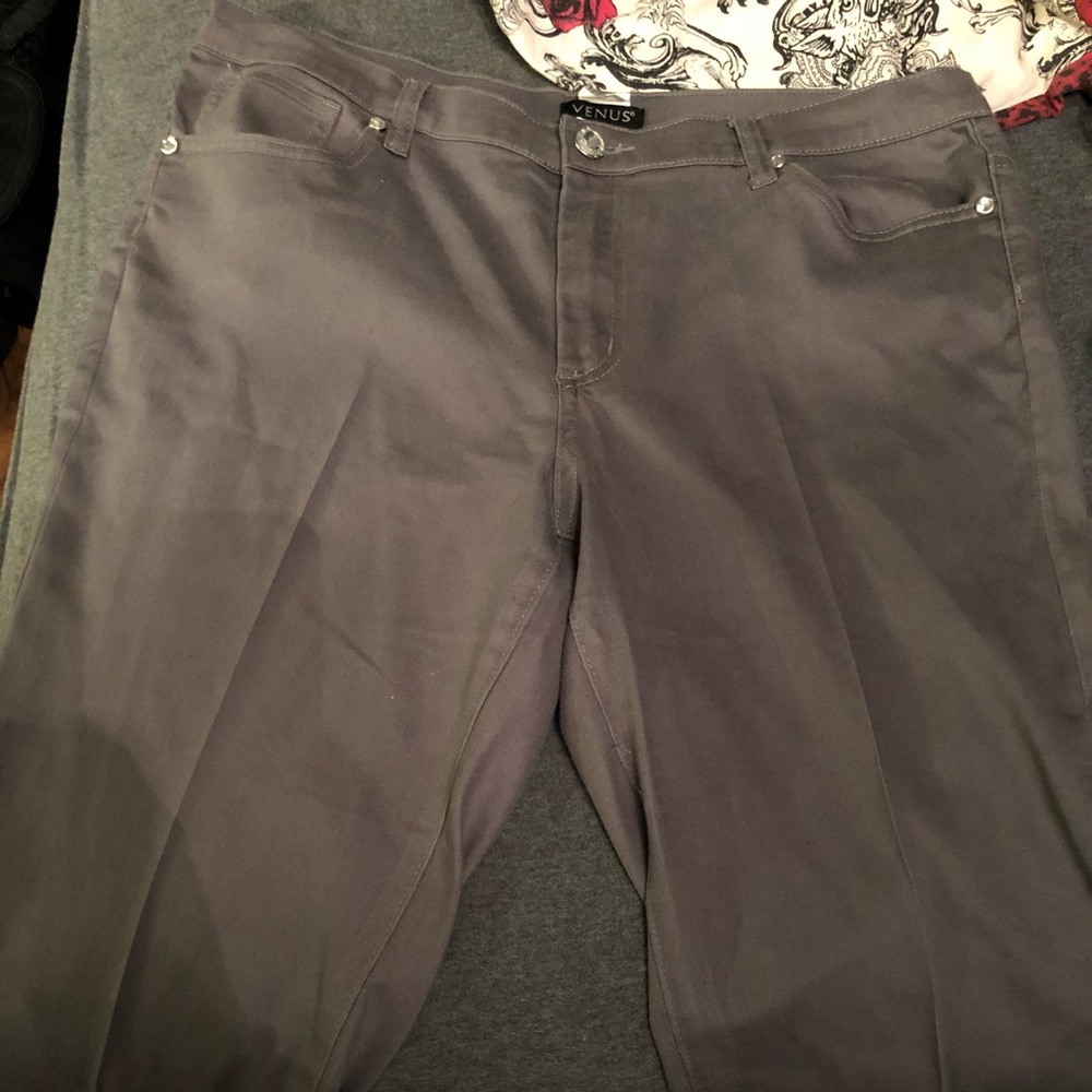 Grey skinny leg pants